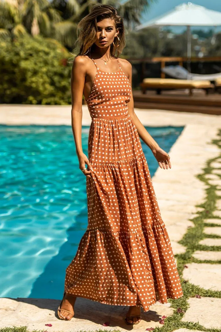 Emily Maxi Dress - Rust Spot