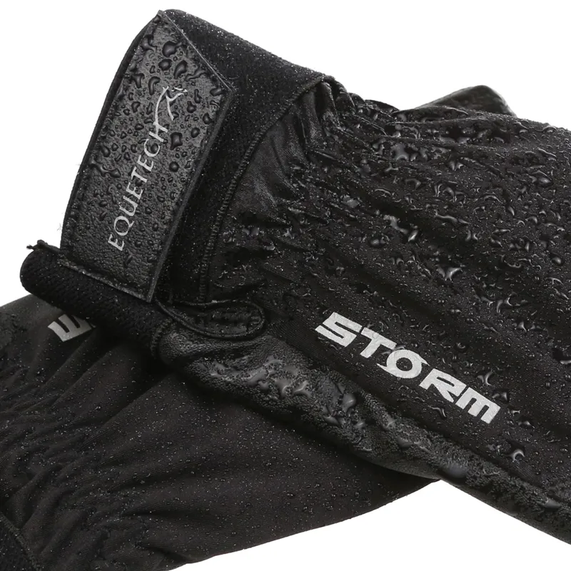 Equetech Storm Waterproof Adults Riding Gloves - Black