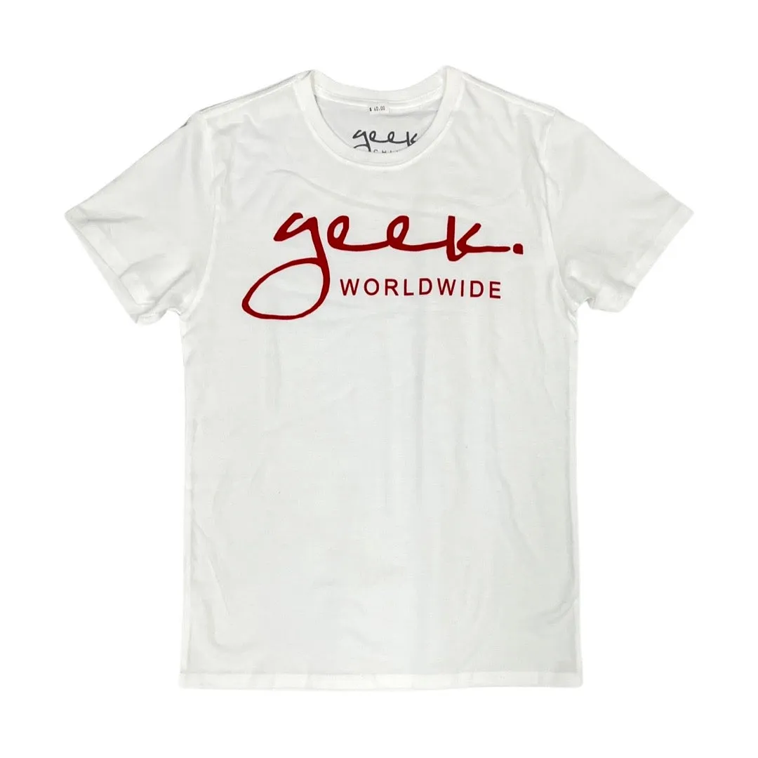 Fashion Geek Red Worldwide Logo Tee