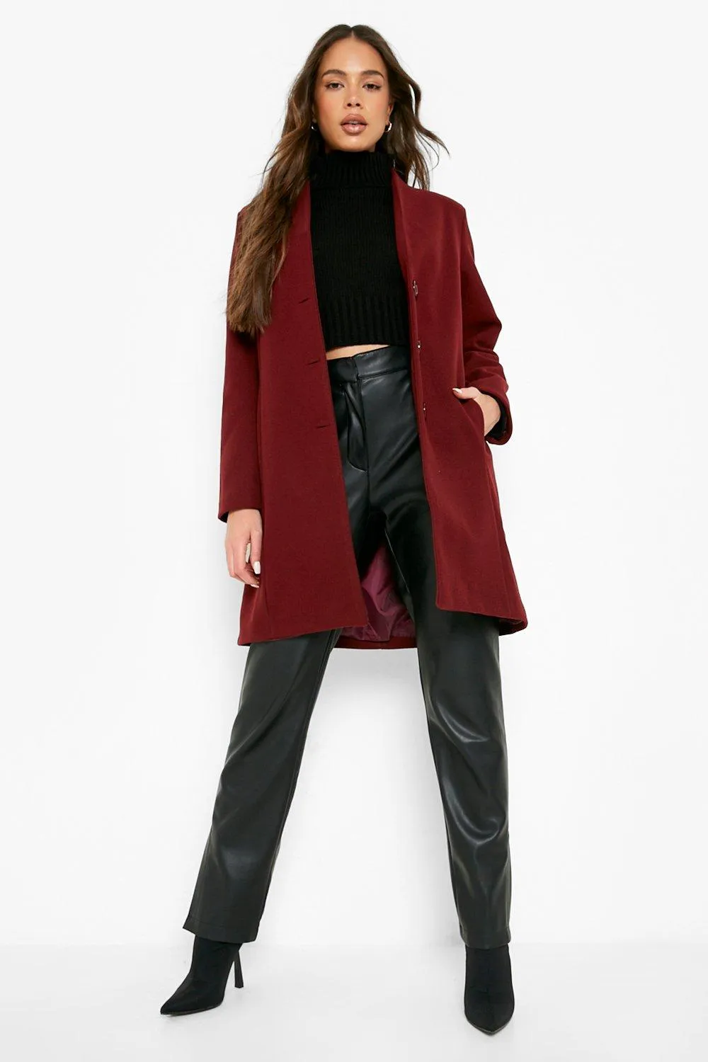 Fitted Wool Look Coat