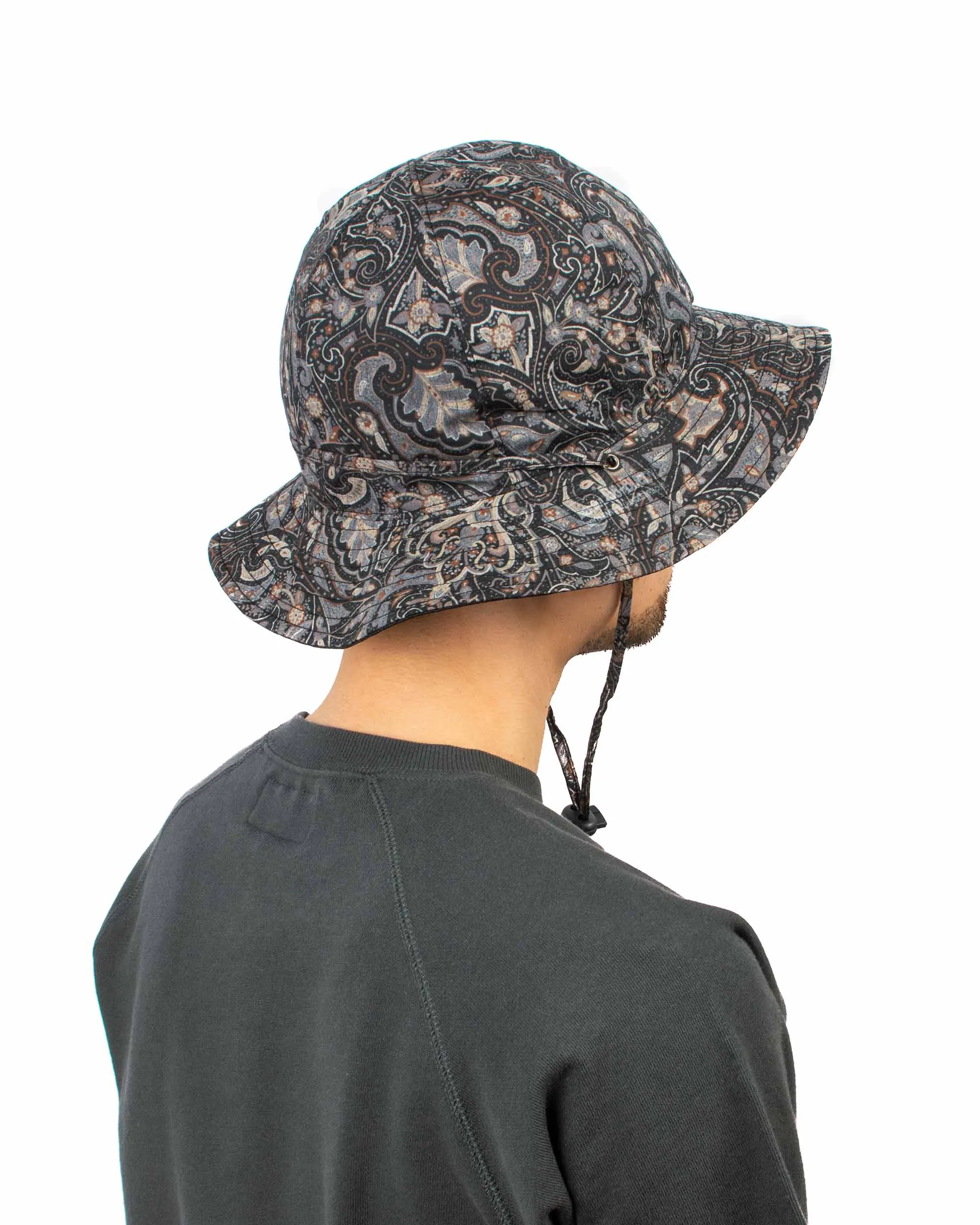 Found Feather Military Sun Hat (Reversible) Paisley + Yoryu Black