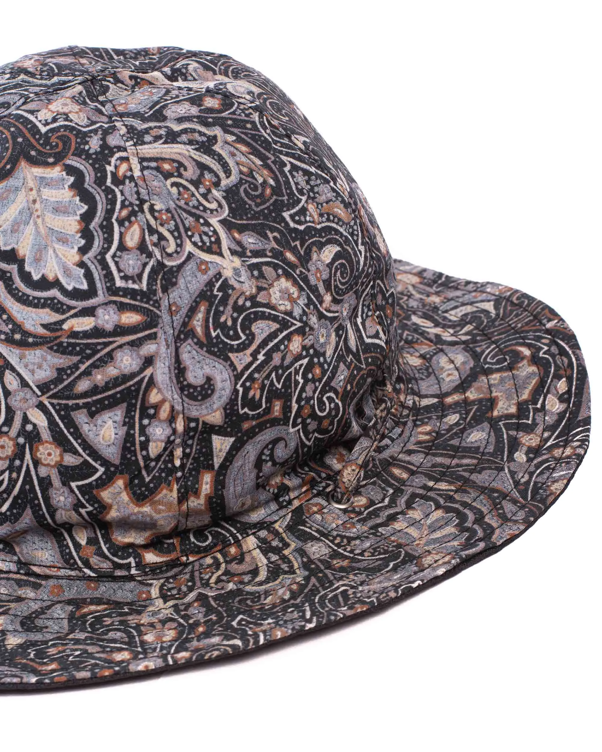 Found Feather Military Sun Hat (Reversible) Paisley + Yoryu Black