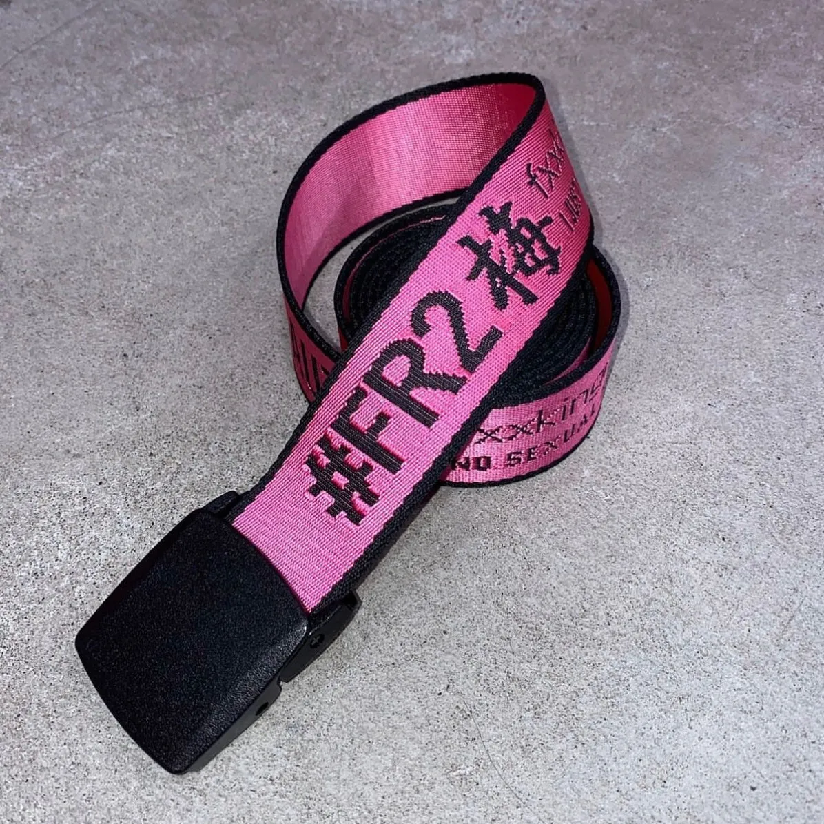 FR2 JAPAN Logo Icon Embroidery Long Belt Pink (Japan Exclusive)