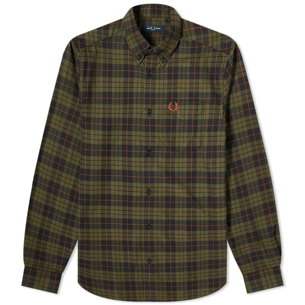 Fred Perry Brushed Oxford Taran ShirtForest Night