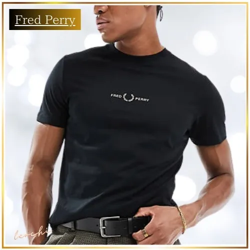 FRED PERRY  |Crew Neck Unisex Street Style Plain Cotton Short Sleeves