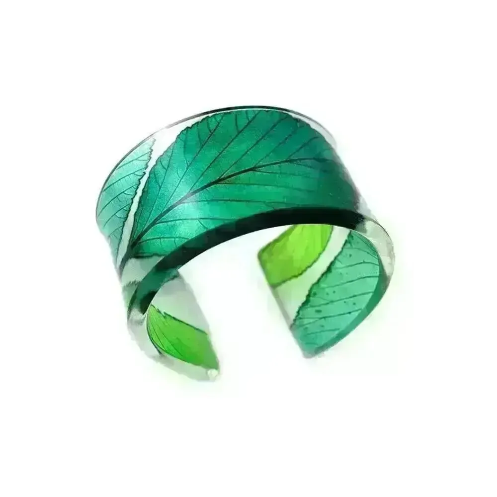 Fresh Green Whitebeam | Cuff | Recycled Perspex