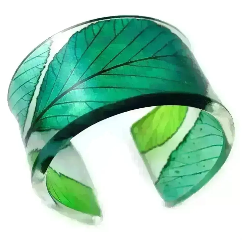 Fresh Green Whitebeam | Cuff | Recycled Perspex