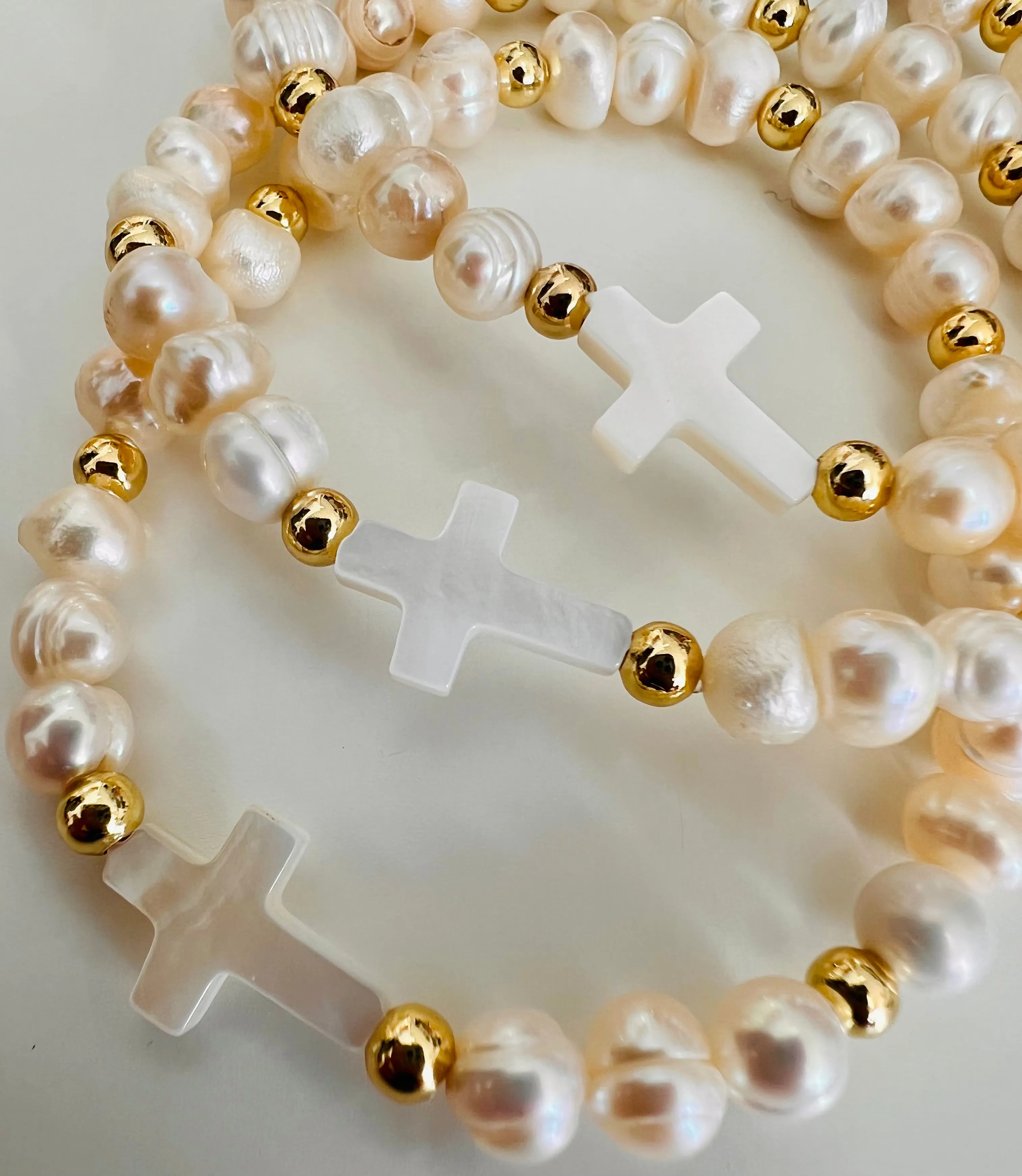 Fresh Water Cross Bracelet