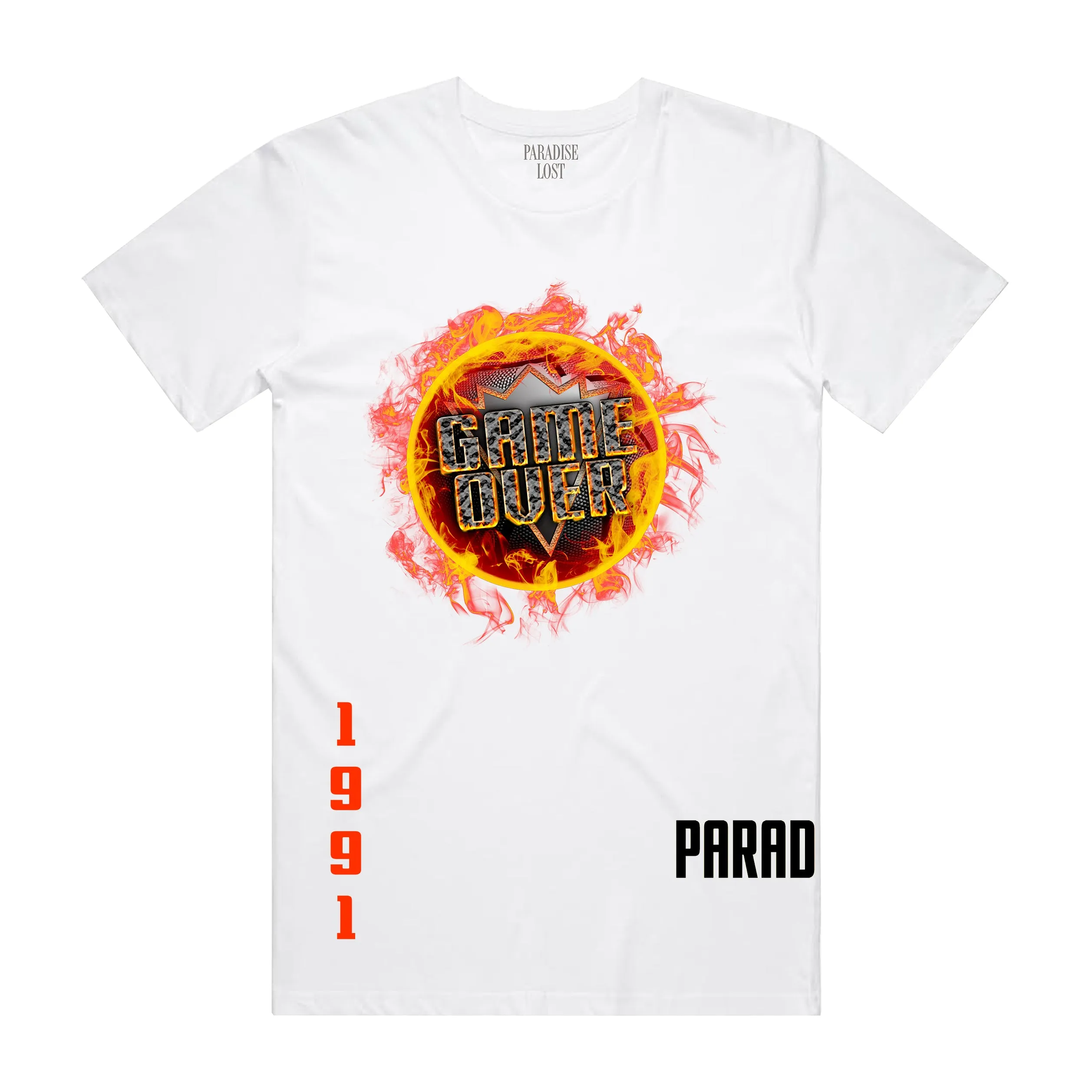 GAME OVER TEE WHITE/ORANGE