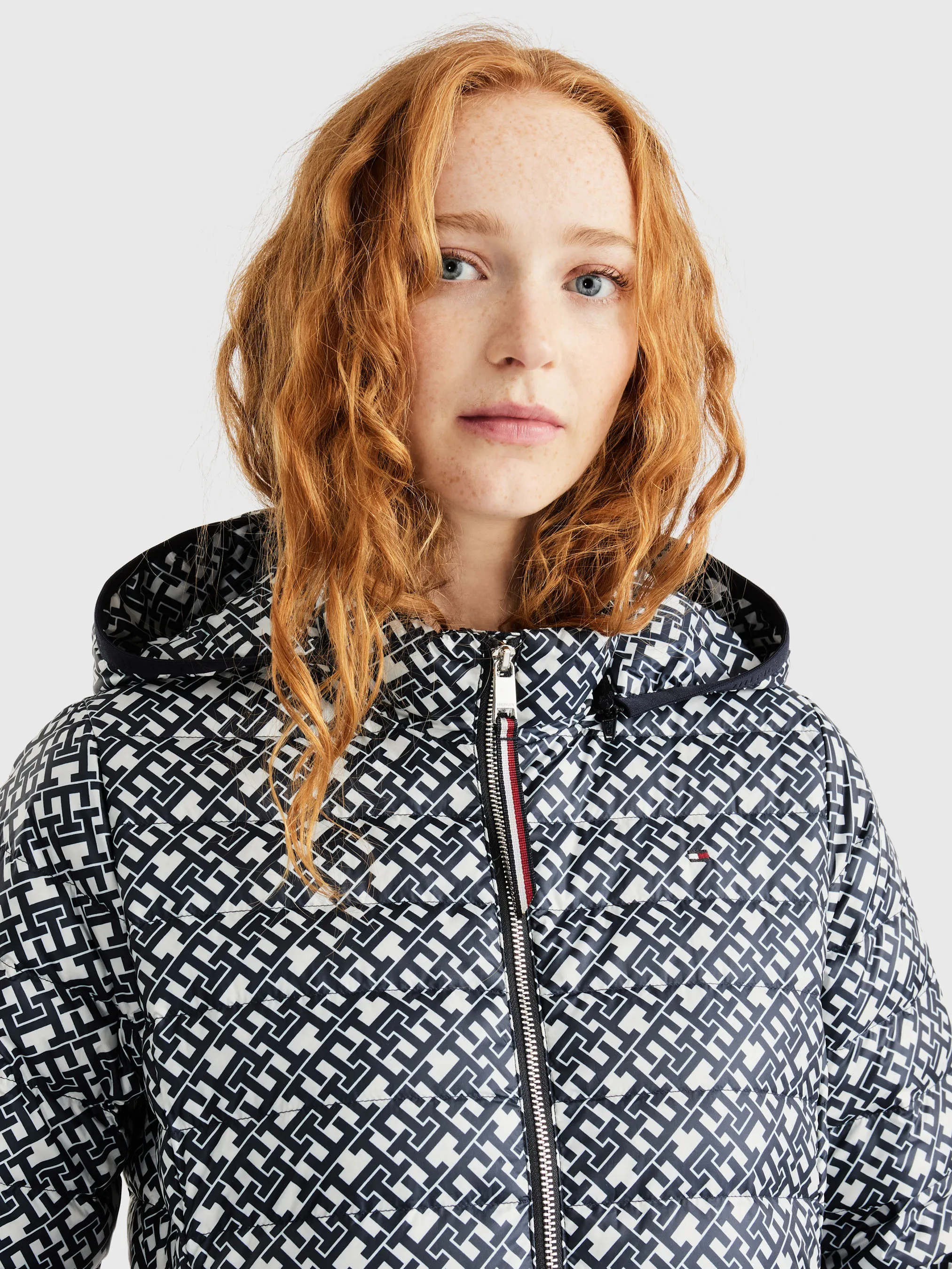 Geo Flag Print Down Puffer Jacket | Coats & Jackets | Tommy Hilfiger