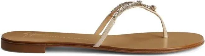 Giuseppe Zanotti Gentille leather flip-flops Neutrals