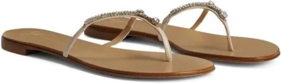 Giuseppe Zanotti Gentille leather flip-flops Neutrals