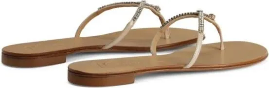 Giuseppe Zanotti Gentille leather flip-flops Neutrals