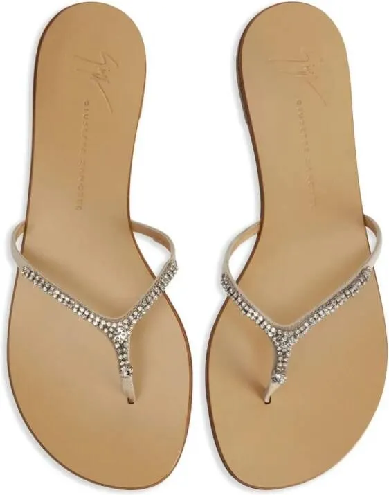 Giuseppe Zanotti Gentille leather flip-flops Neutrals