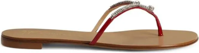 Giuseppe Zanotti Gentille leather flip-flops Red