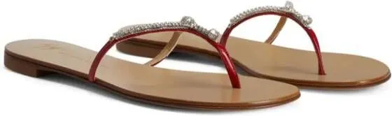 Giuseppe Zanotti Gentille leather flip-flops Red