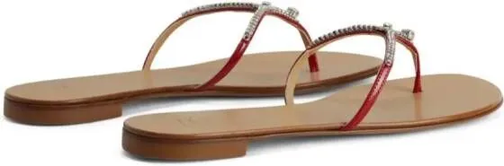 Giuseppe Zanotti Gentille leather flip-flops Red