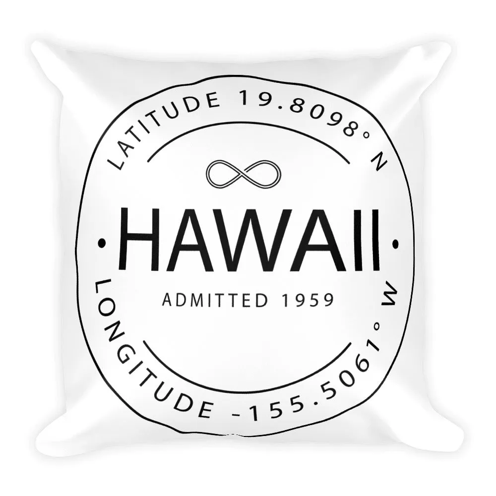 Hawaii - Throw Pillow - Latitude & Longitude