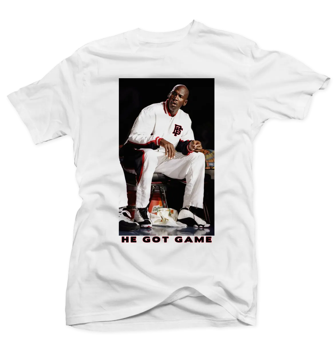 He Got Game Mj White Tee