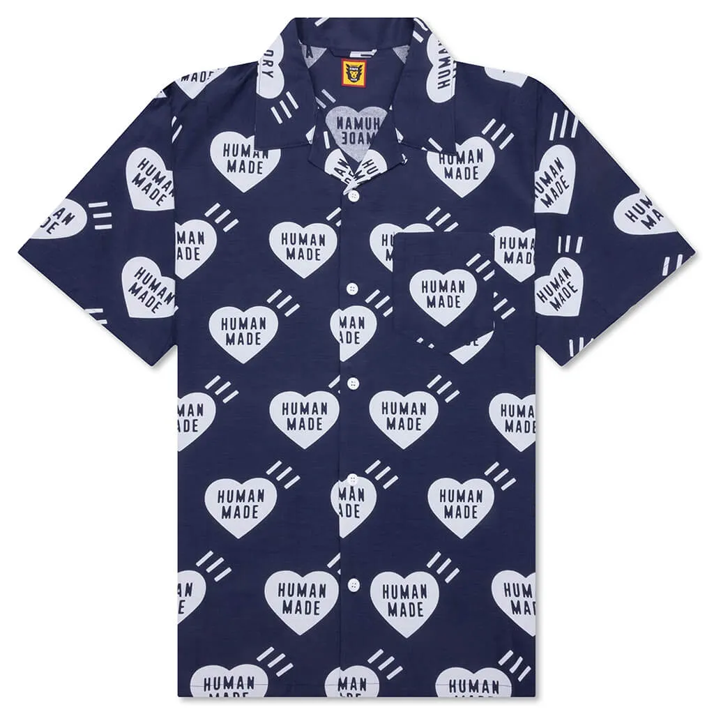 Heart Aloha Shirt - Navy