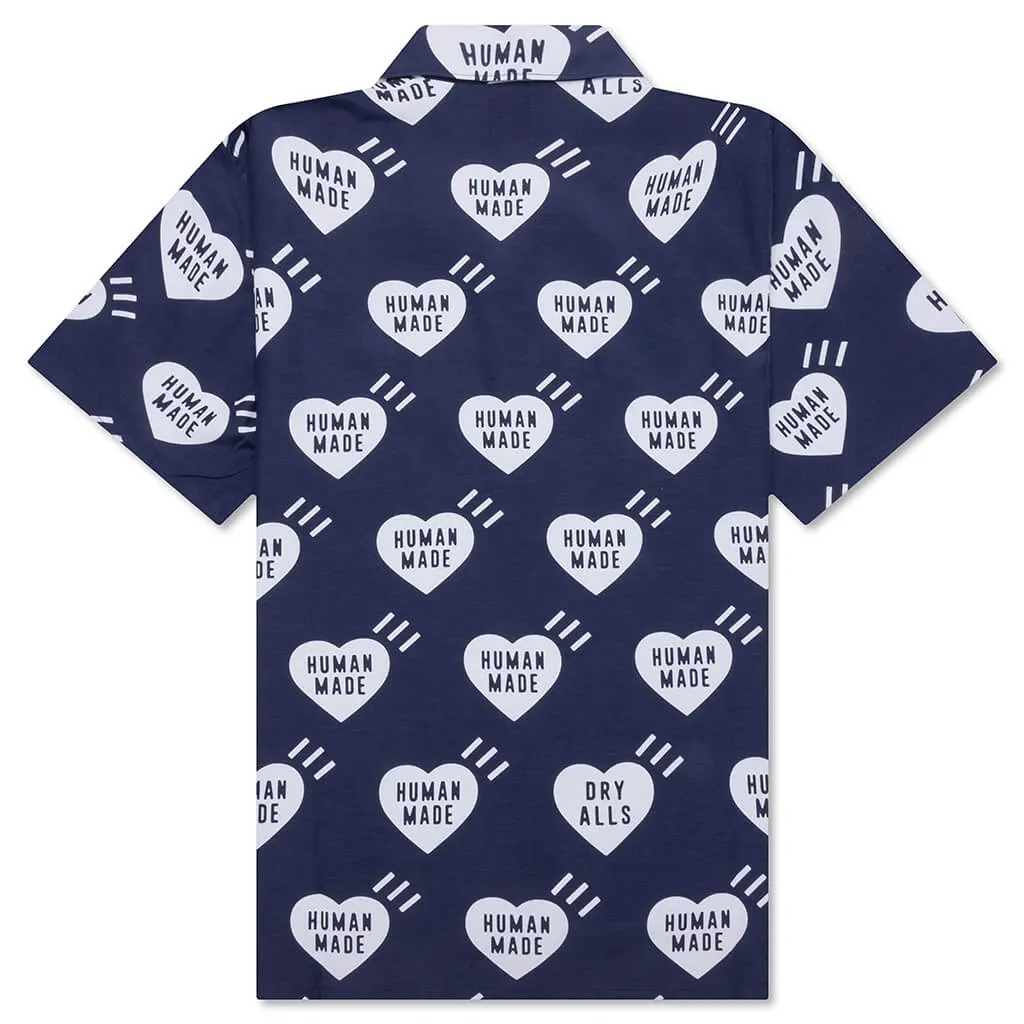 Heart Aloha Shirt - Navy