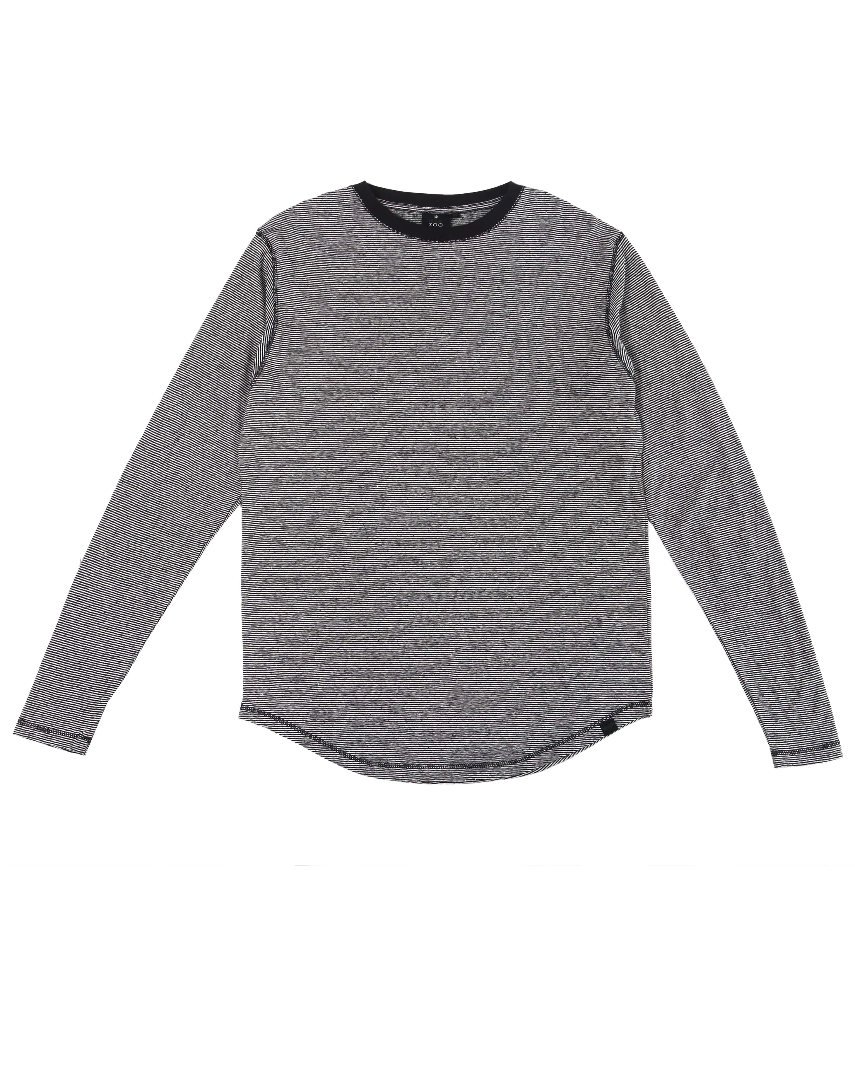 HEMP MICRO STRIPE LONG SLEEVE T-SHIRT ARMOR