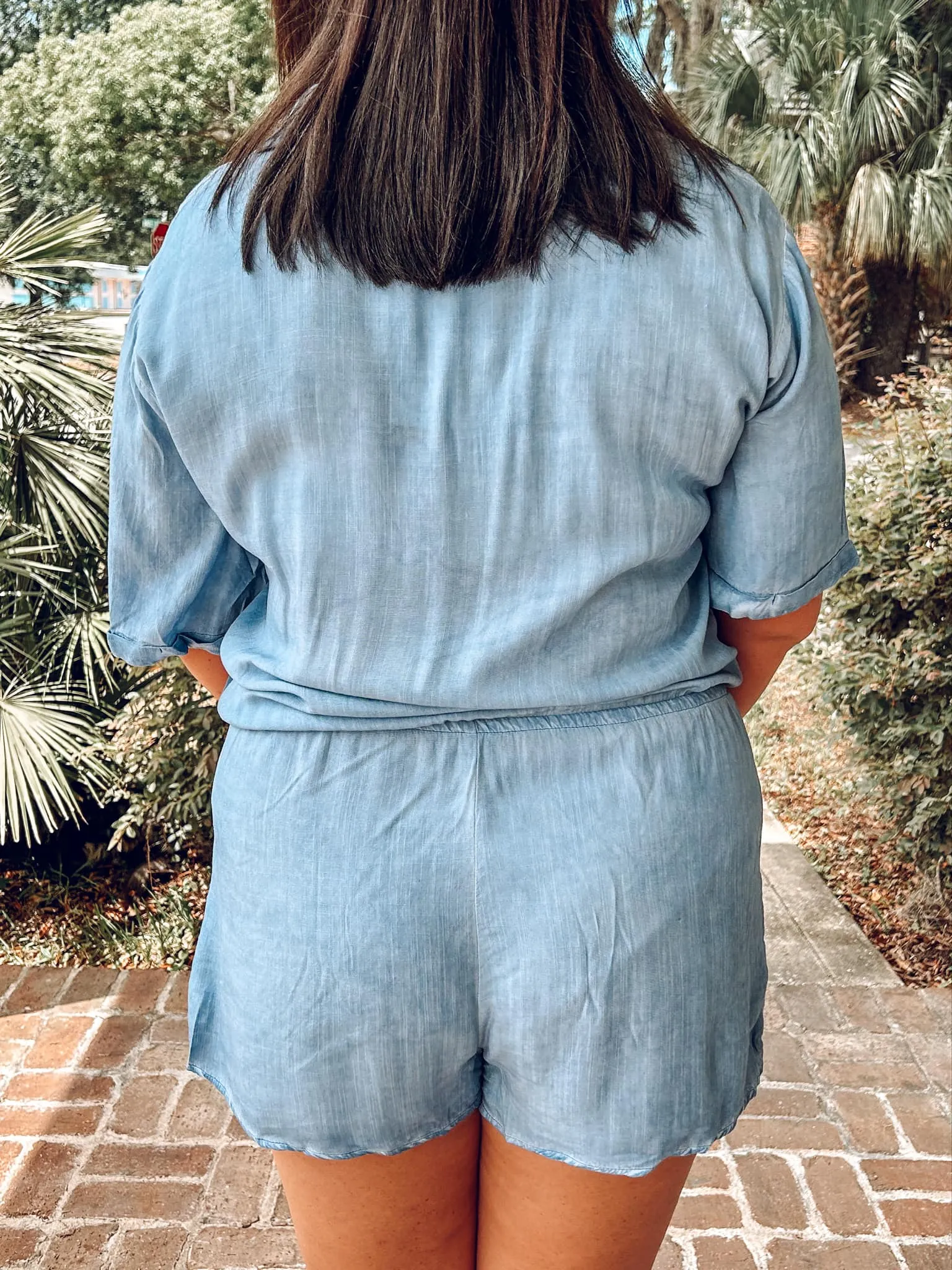 His Shirt Romper | Blue