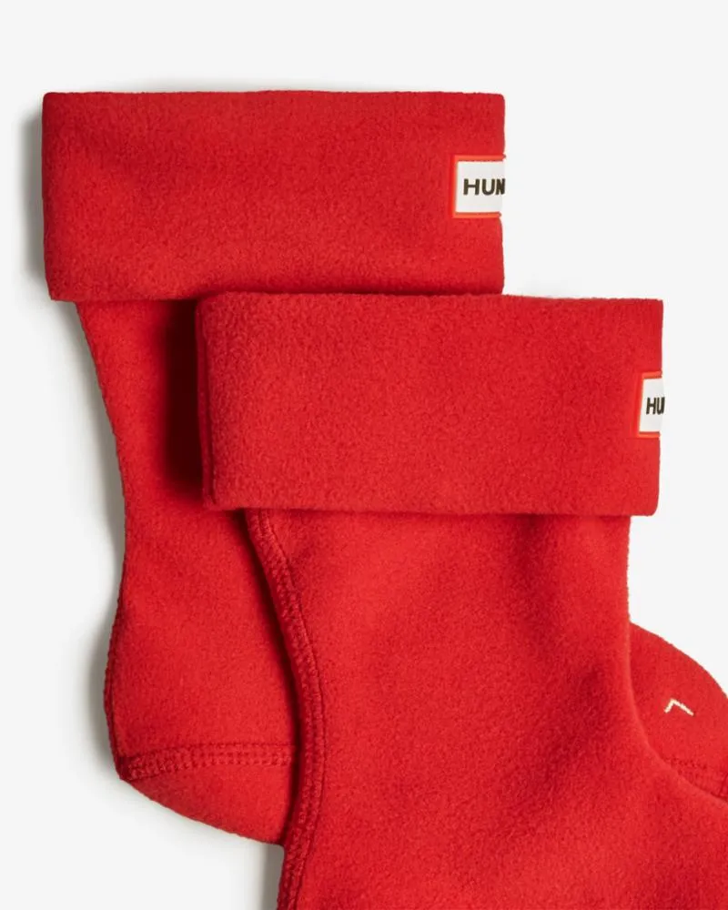 Hunter  Kids'  Recycled Fleece Boot Sock Red Reg