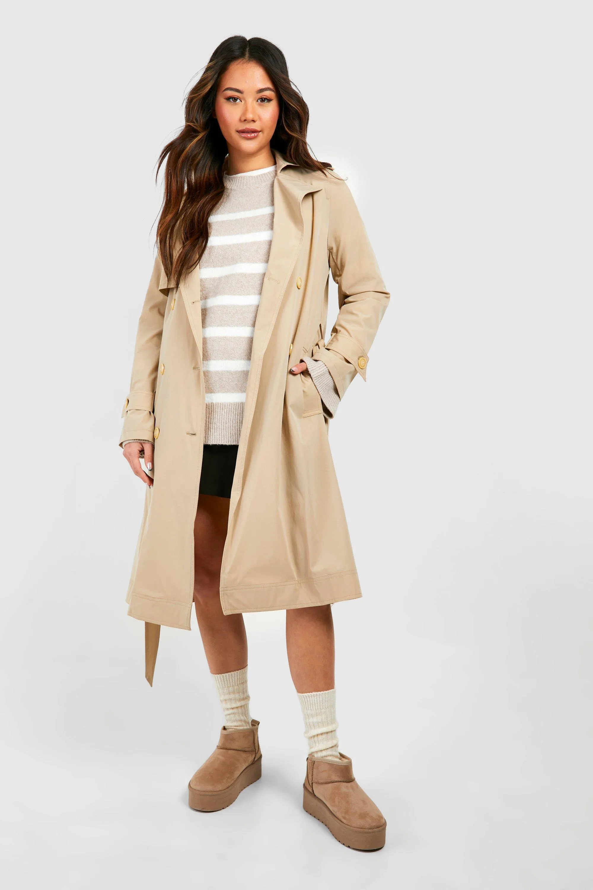 Jackets & Coats | Belted Trench Coat | boohoo