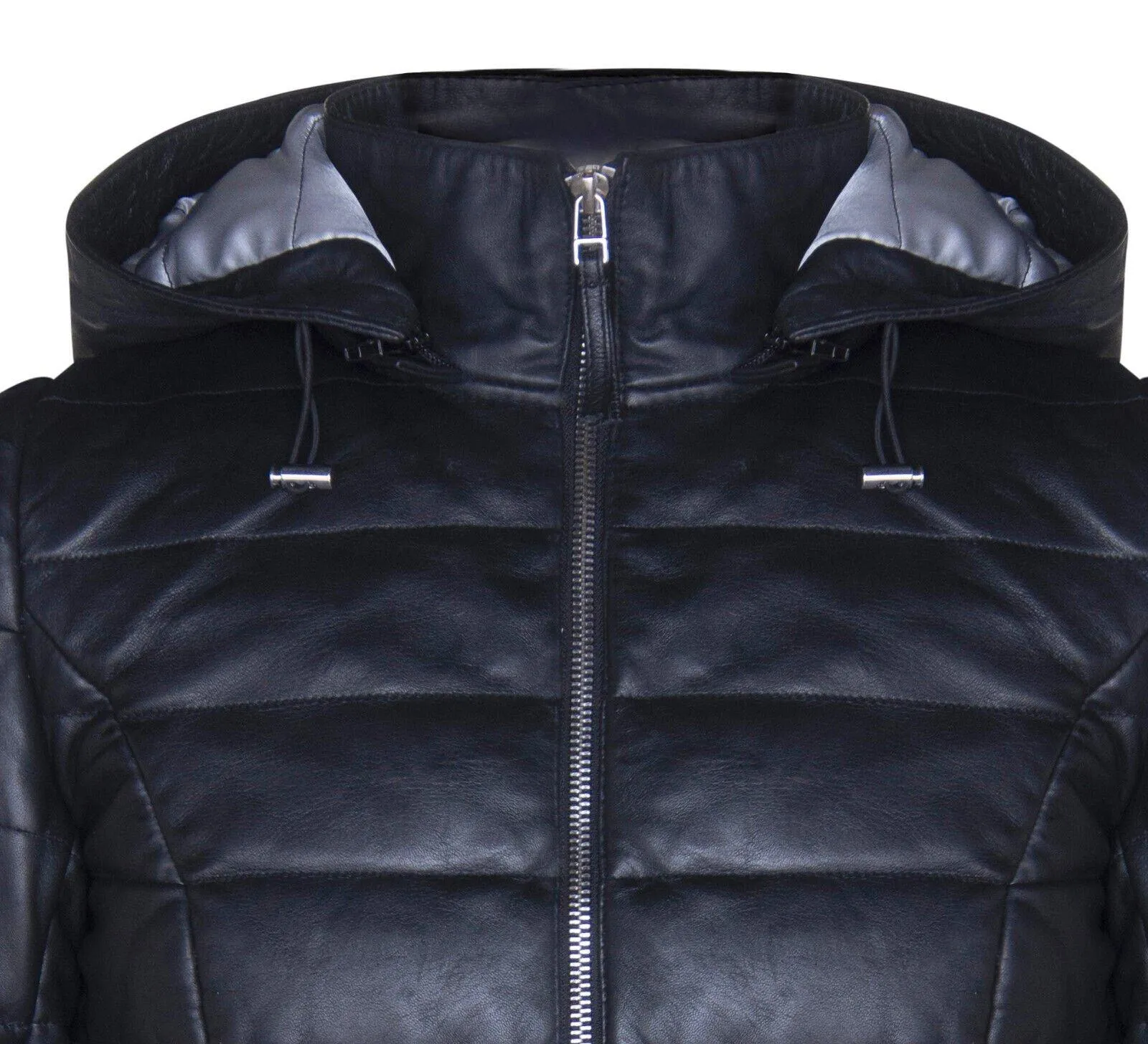 Jackets & Coats | Leather Puffer Parka Jacket-Andria | Infinity Leather