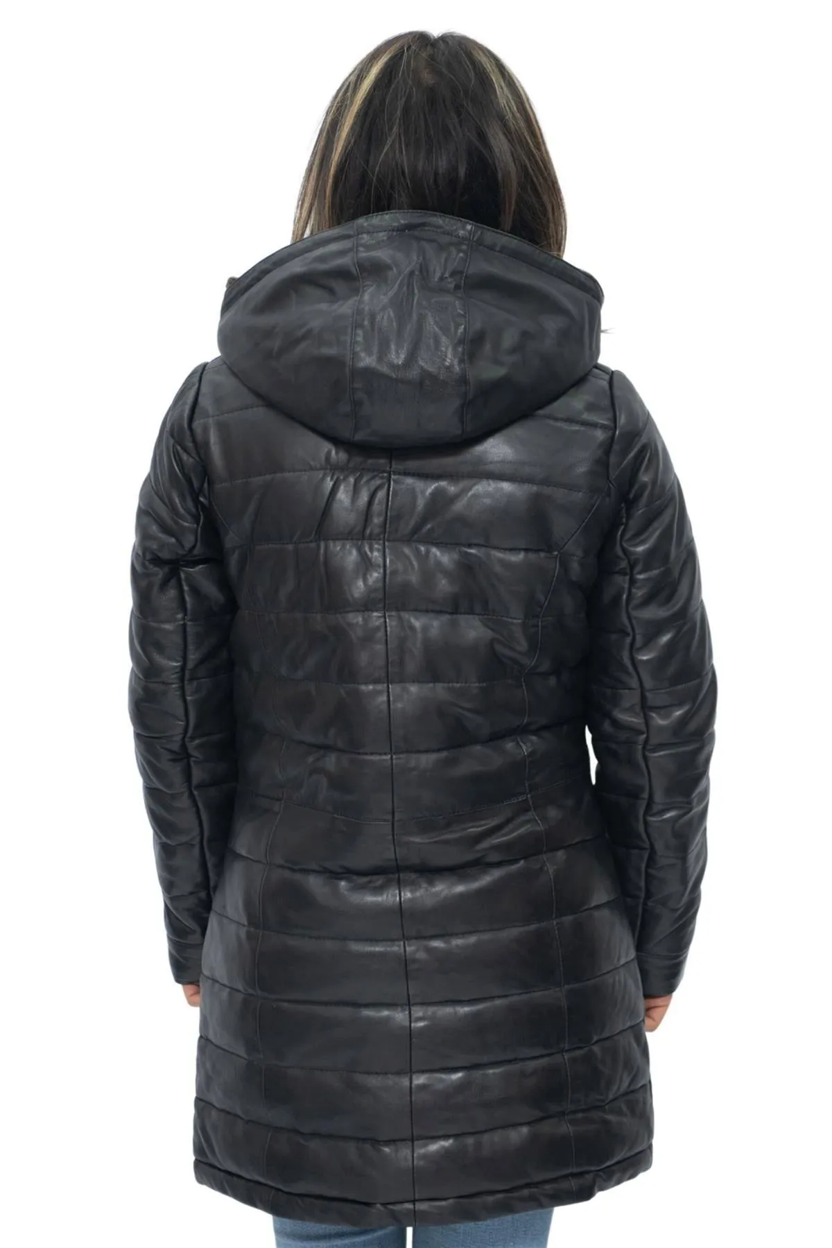 Jackets & Coats | Leather Puffer Parka Jacket-Andria | Infinity Leather