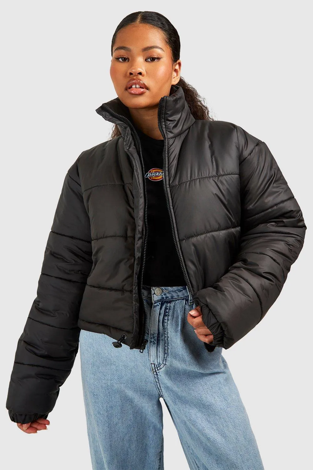 Jackets & Coats | Petite Funnel Neck Puffer Jacket | boohoo