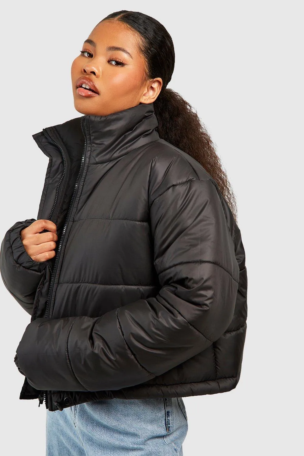 Jackets & Coats | Petite Funnel Neck Puffer Jacket | boohoo