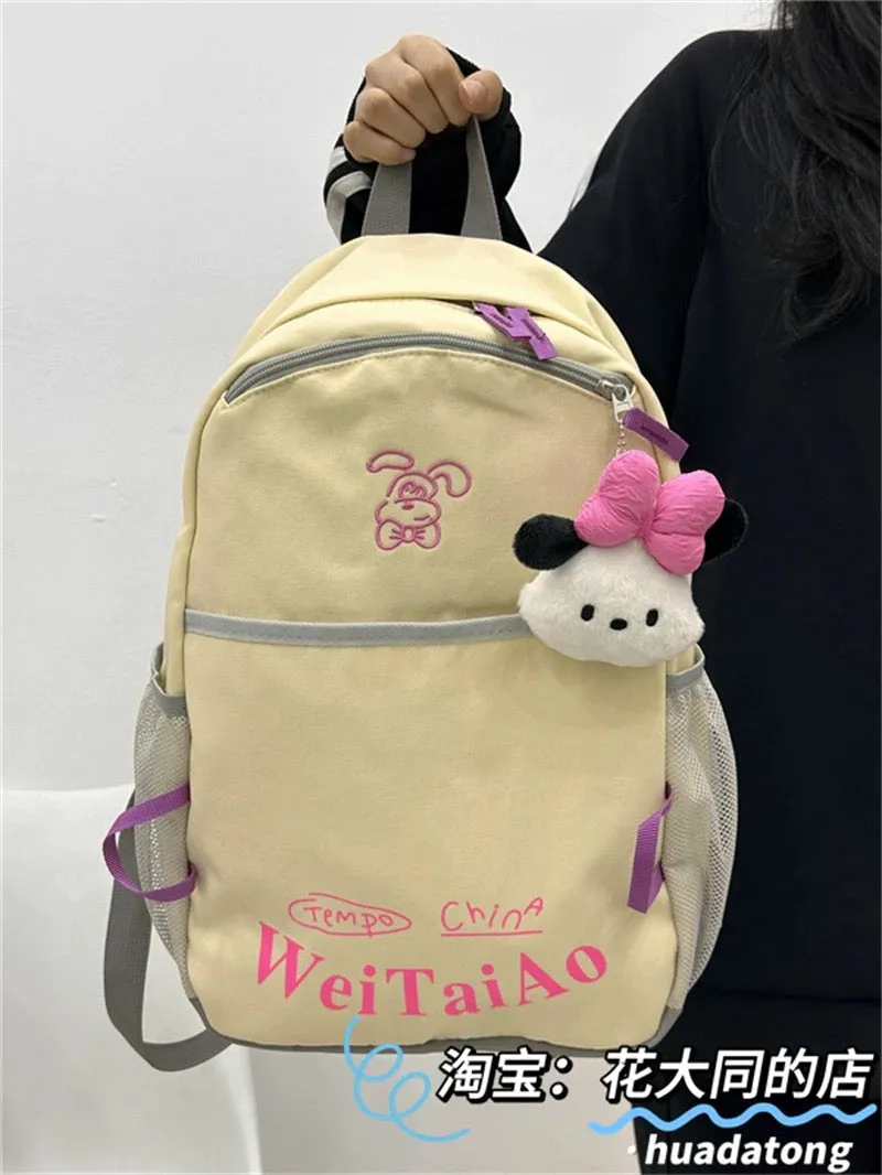 Japanese original backpack, college student bag, ins style, simple, lightweight nylon, outdoor versatile travel backpack