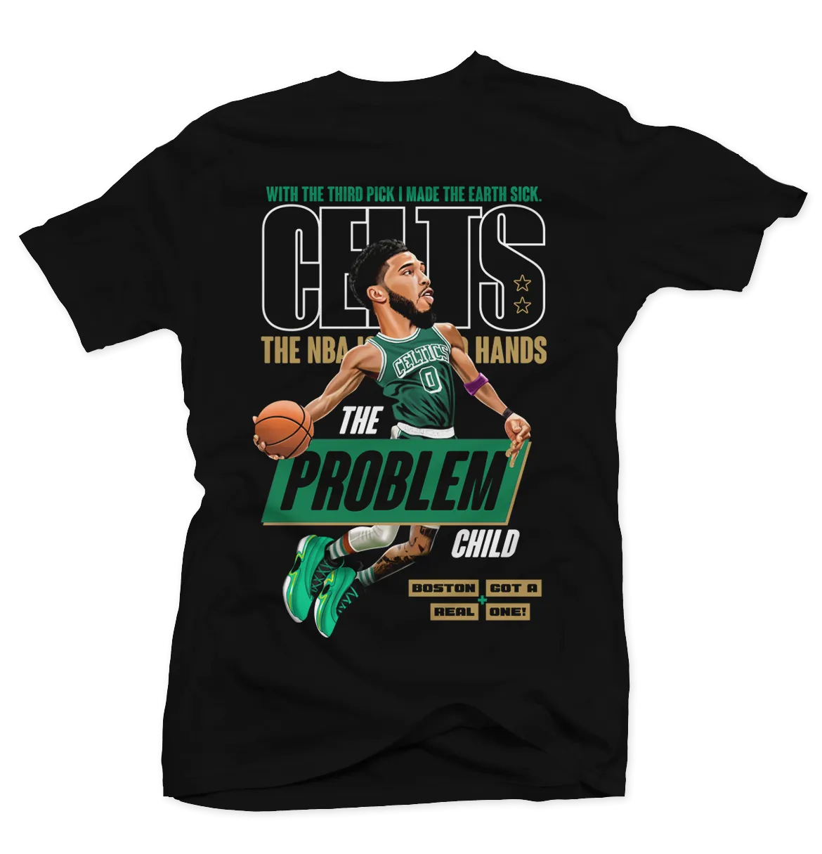 Jayson Tatum Celts Dunk Black Tee