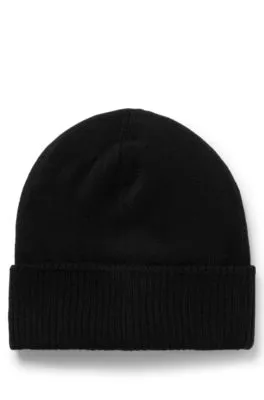 Kids' double-layer beanie hat with branded badge