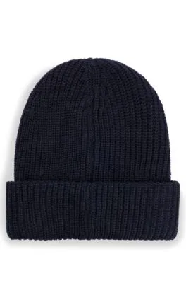 Kids' double-layer beanie hat with terry branding