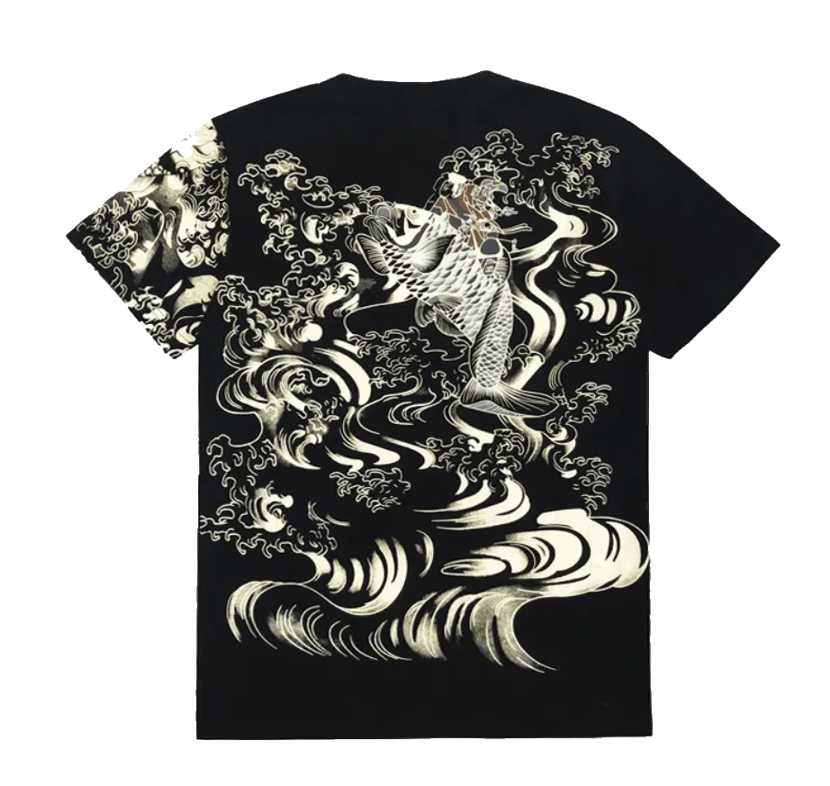 Koi Fish printed T-Shirt (Black)