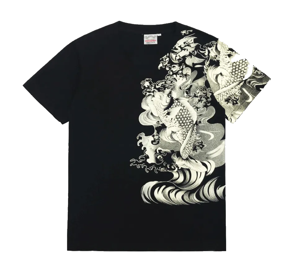 Koi Fish printed T-Shirt (Black)