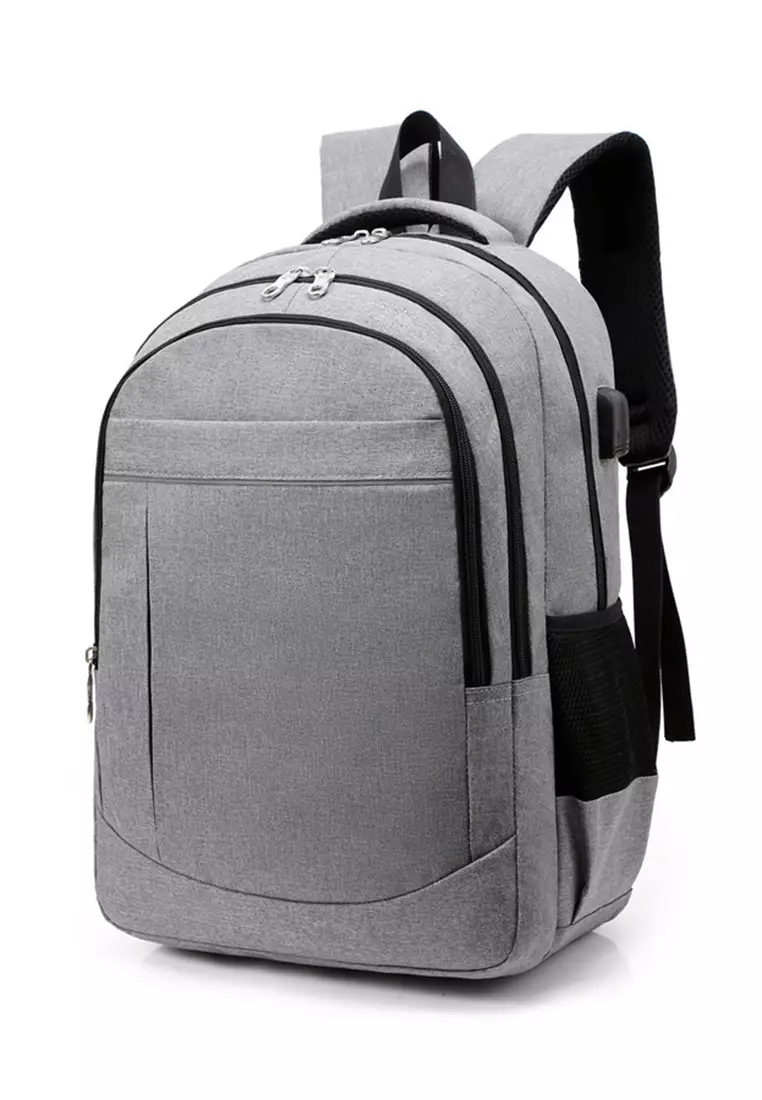 Lara Men's Korean Style Outdoor Sport Laptop Backpack - Grey