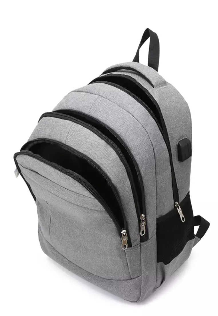 Lara Men's Korean Style Outdoor Sport Laptop Backpack - Grey