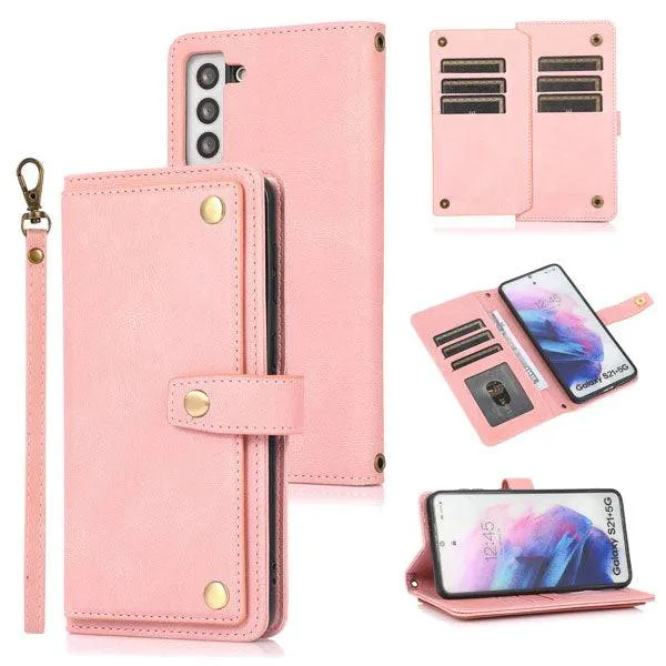 Leather Crossbody Shockproof Wallet Phone Case for Samsung S21 Plus