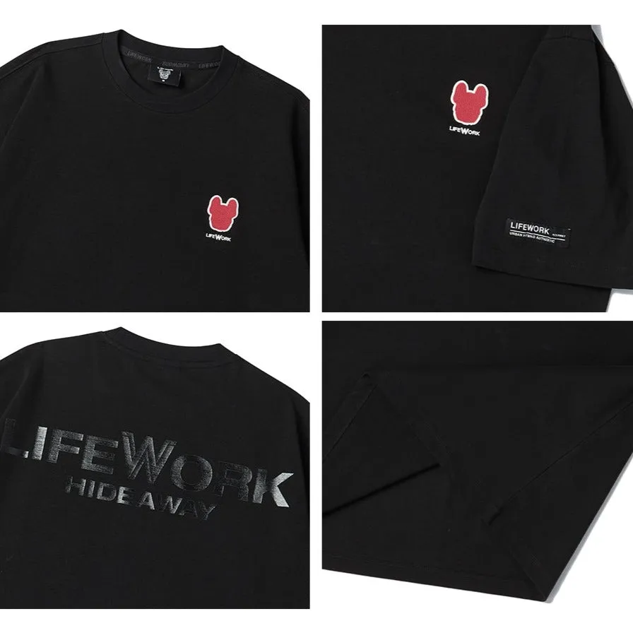 LifeWork Embroidered Chest Logo Tee Black