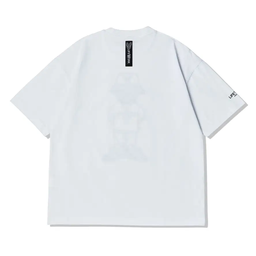 LifeWork Embroidered Hip Bulldog Tee White