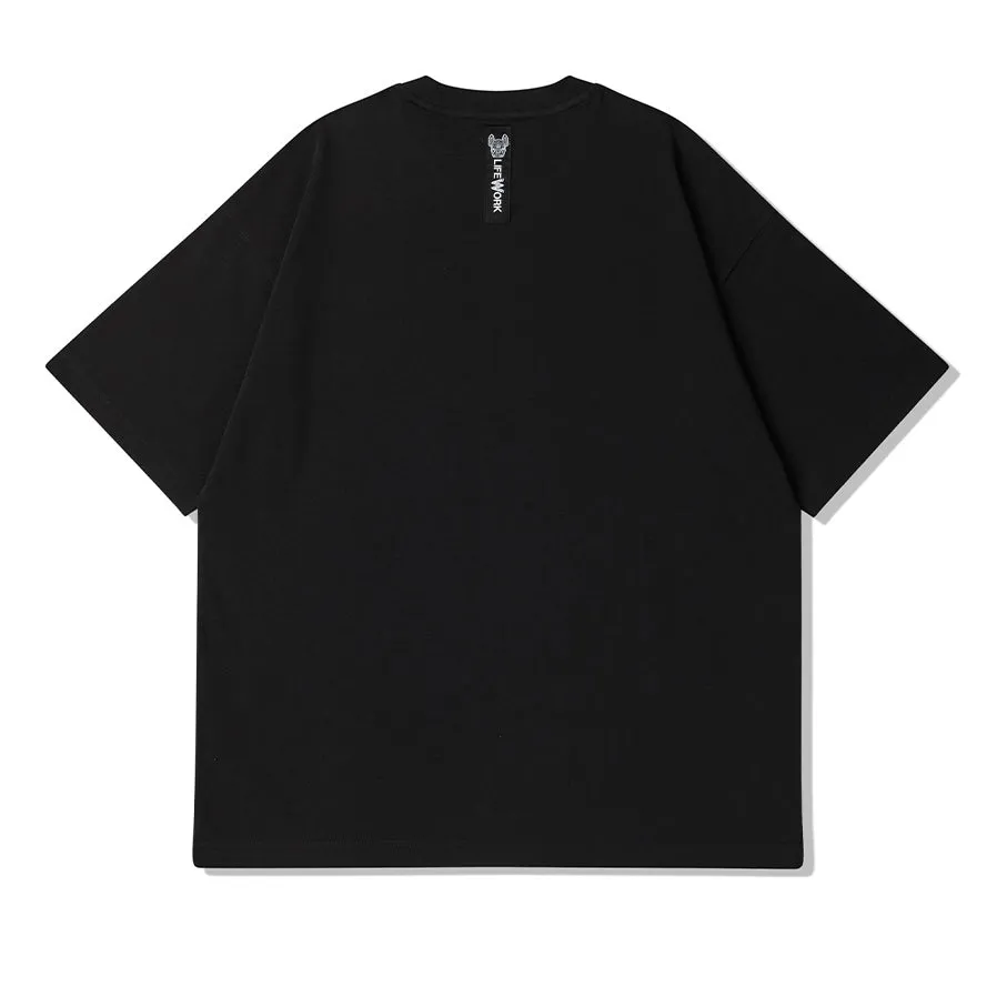 LifeWork Flame Bulldog Mascot Tee Black