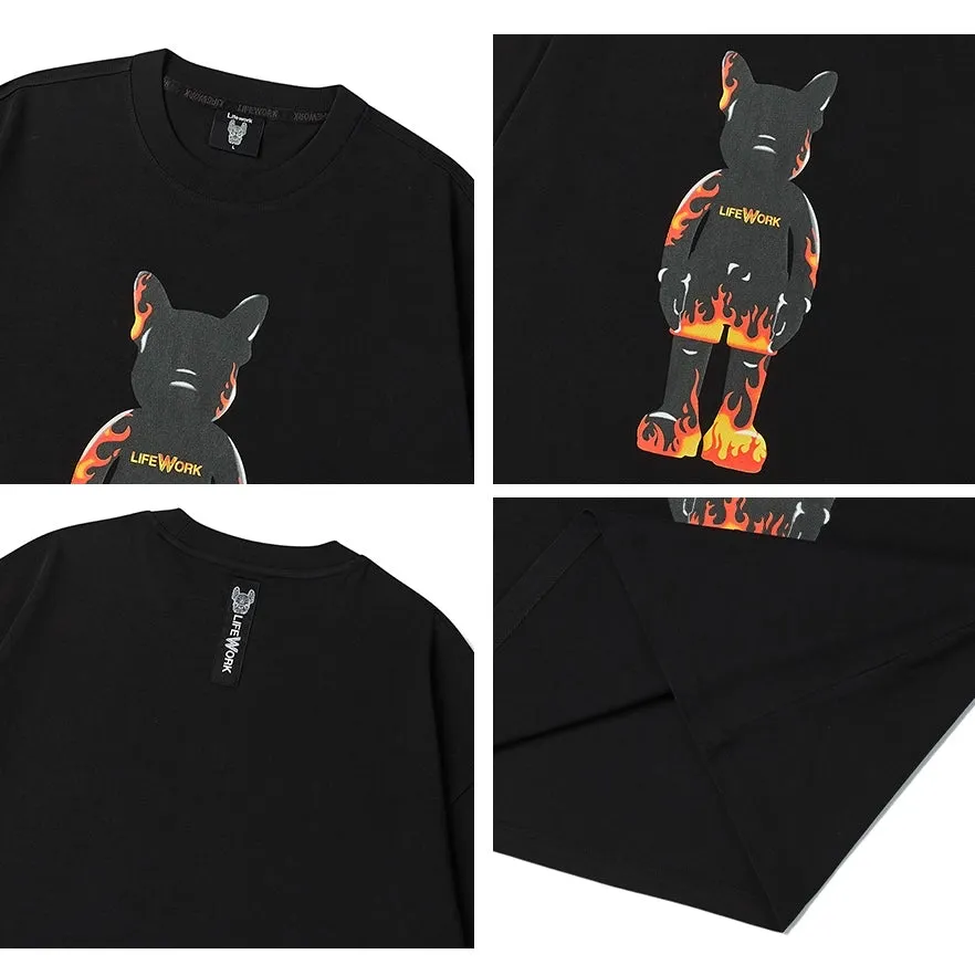 LifeWork Flame Bulldog Mascot Tee Black