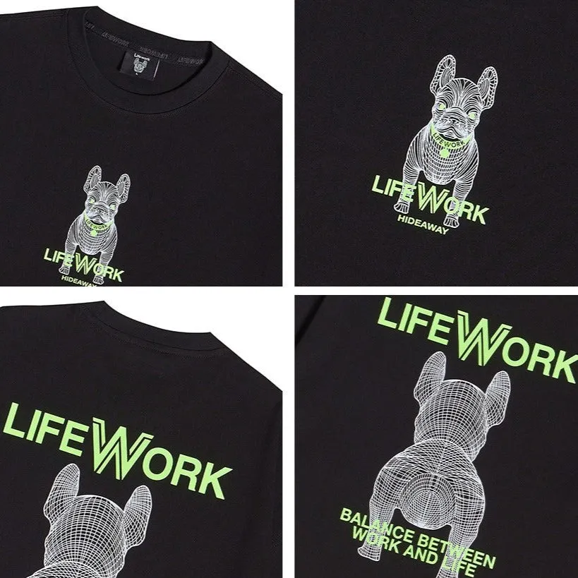 LifeWork Small Bulldog Tee Black