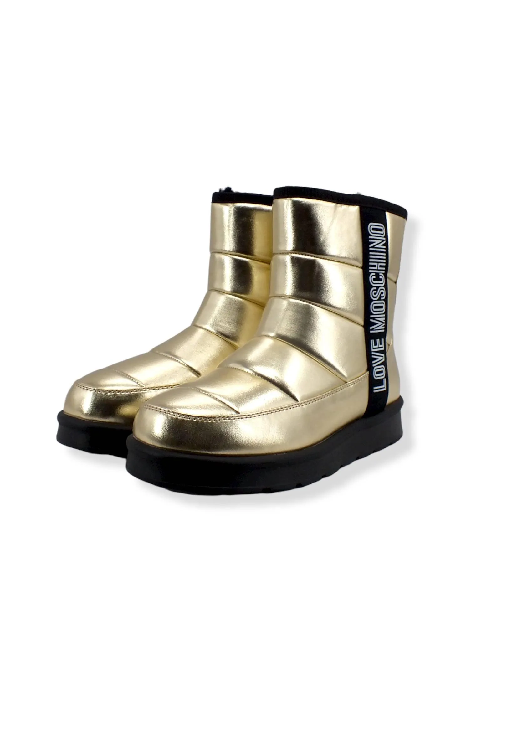 LOVE MOSCHINO Moonboot Doposci Donna Boot Winter Lamè Oro Platino JA24103H1FJZG900