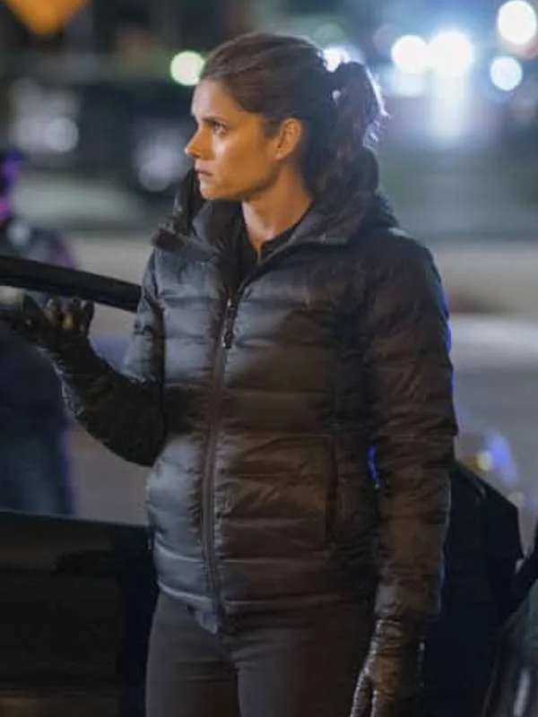 Maggie Bell FBI Black Puffer Jacket - New American Jackets