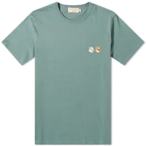 Maison Kitsuné Double Fox Head Patch TeeBlue & Green